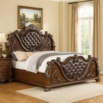 Queen Bed, Brown Cherry