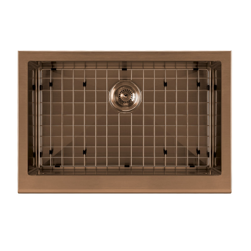 Copper 30" Farmhouse Drop-In Single Bowl Stainless Steel Sink