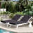 2-Piece Outdoor Chaise Lounge Chair Cushion, 80"X26"X4"-2621498