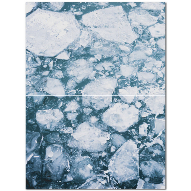 Carrelage mural décoratif 32 "x 24" en céramique Glacier PT500722: 8 "x 8" (ensemble de 12)