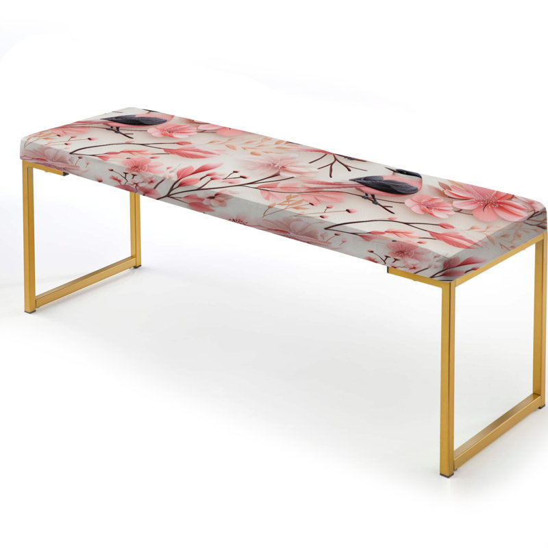 Banc rembourré scandinave Avian Elegance Serenity Blossoms - Floral