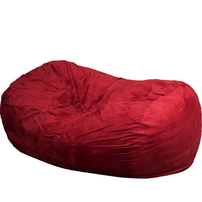 Fauteuil à billes cylindrique de 6,5 pieds en suède rouge - confortable et chic. Housse amovible lavable, rembourrage en mousse durable. 69 po x 45 po, 33 po, 68 lb de détente élégante. Housse avec fermeture à glissière, 71,05 po, 44,08 po, 32,96 po