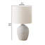 Lampe de table Zera, base en céramique ivoire texturée et abat-jour tambour, 17 po-117054331