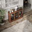 Buffet, l 46,5 po x P 11,75 po x H 31,25 po, 1 pièce, buffet, noyer, avec 3 portes décoratives en métal