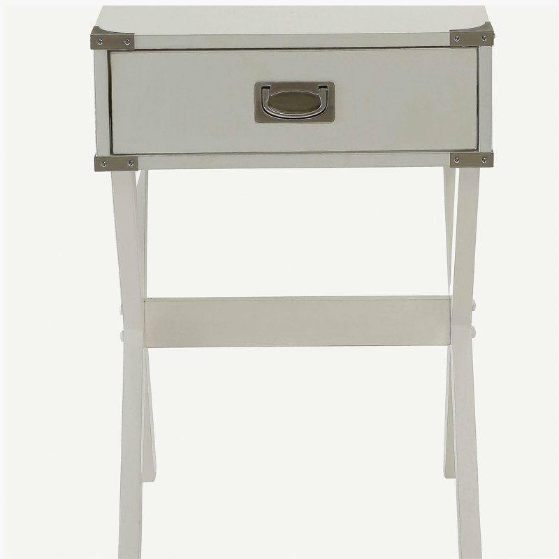 White 1-drawer End Table
