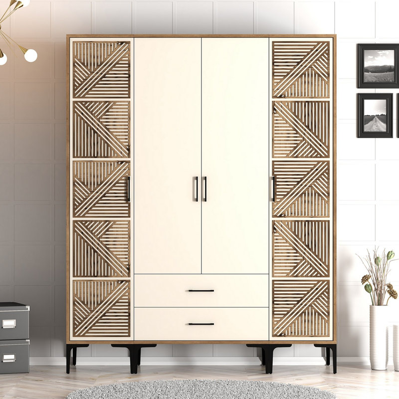 Armoire Ayreanna, Noyer, crème