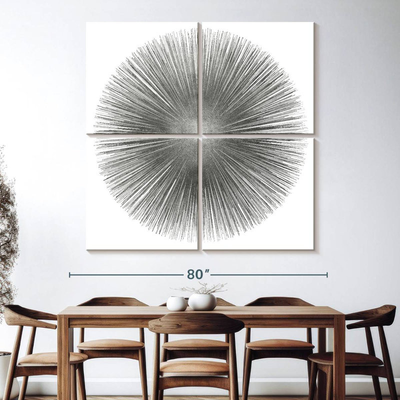 Avery Silver Sunburst I, H 74 po x l 74 po