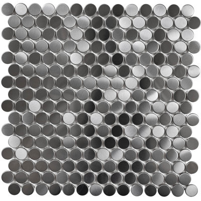 12" x 12" Metal Penny Round Mosaic Wall & Floor Tile