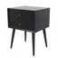 Table de chevet avec 2 tiroirs, noir