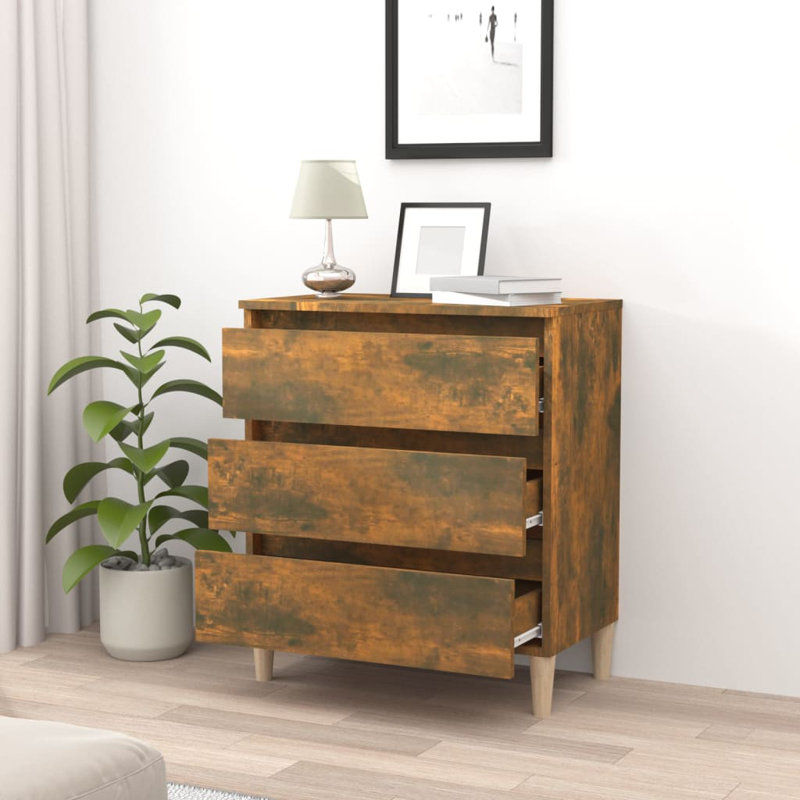Skegness Side Table with Storage, Smoked Oak