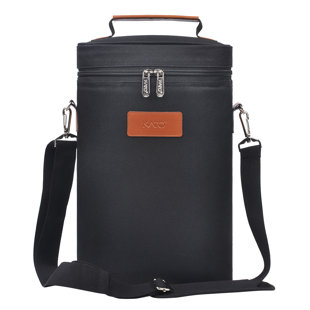 Tirrinia 2 Bottle Wine Carrier - Leakproof & Insulated Cooler Bag, Great Gift for Wine Lover