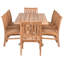 Ensemble de salle à manger 9 pièces en bois de teck comprenant une table rectangulaire de 87 po avec 8 chaises d'appoint Abaco