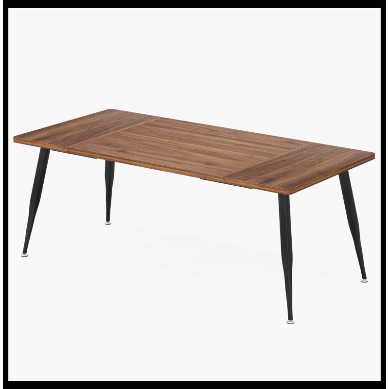 Table de salle à manger industrielle de 70,9 po pour 6 à 8 personnes