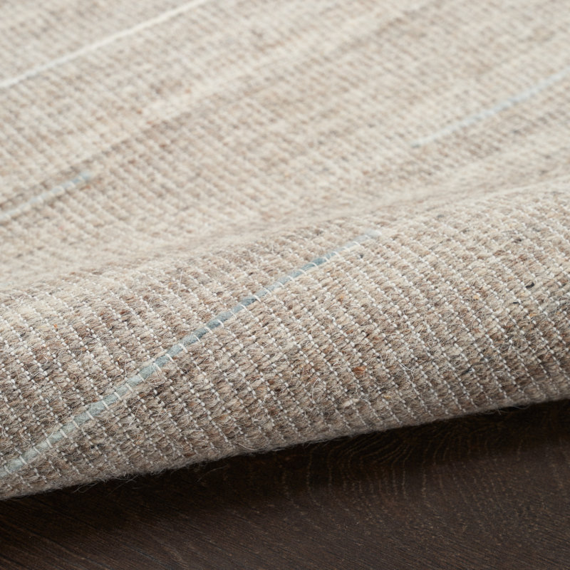 Anerinda Solid Hand Loomed Wool/Cotton Area Rug in Gray, Rectangle 5'3" x 7'5"