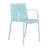 4Pcs Light Blue Stackable Pp Armchair For Indoor/Outdoor Use-Ergonomic Slatted Back, With Modern Folding Indoor/Outdoor Multi-Functional Square Table- Pp Tabletop With Metal Legs-638730939