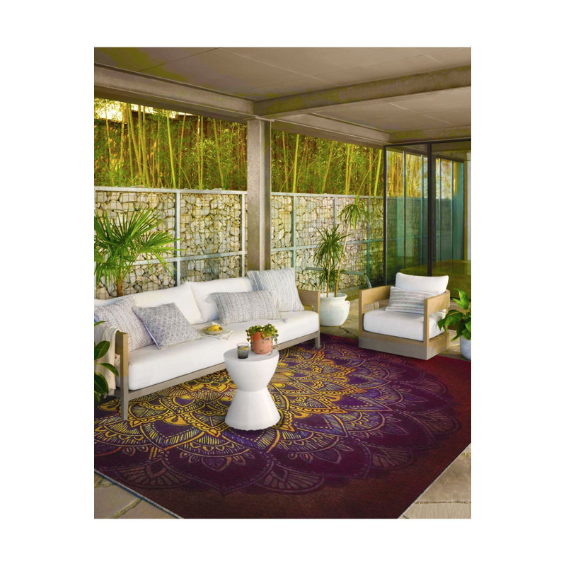 Tapis lavable demi-étoile à motif tissé, Sous-tapis rectangulaire de 3 pi 3 po x 4 pi 11 po