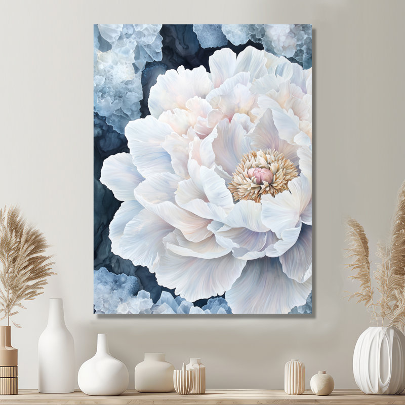 Éternelle étreinte de pivoine - décoration murale florale en métal, impression de pivoine en métal