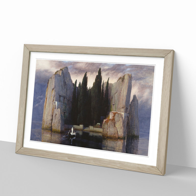 The Isle of the Dead Vol.2 by Arnold Bocklin - Picture Frame Painting, Oak, 36cm H x 48cm W x 2cm D