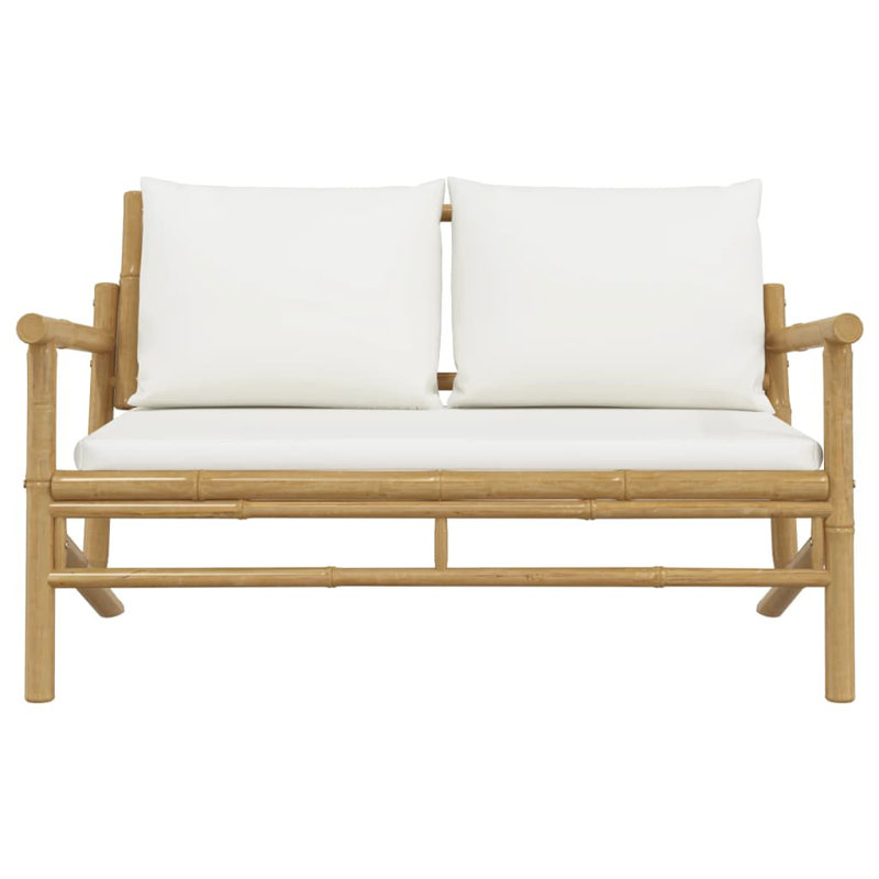 Banc de jardin en bois Aniceto, Blanc crème