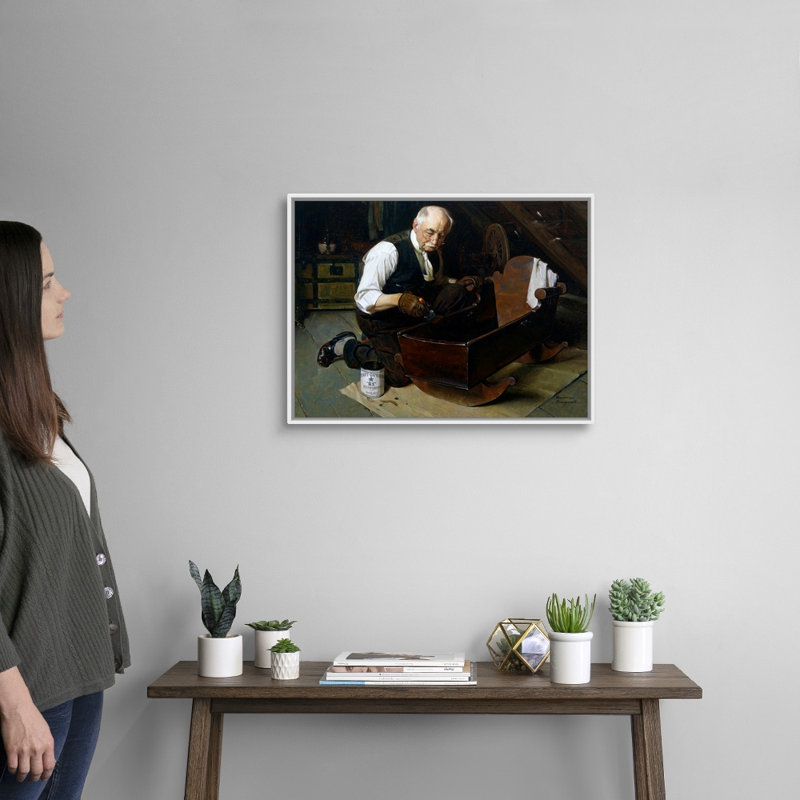 «Grandpa's Gift», art mural sur toile, Cadre flottant blanc, H 20 po x l 26 po x P 1,75 po