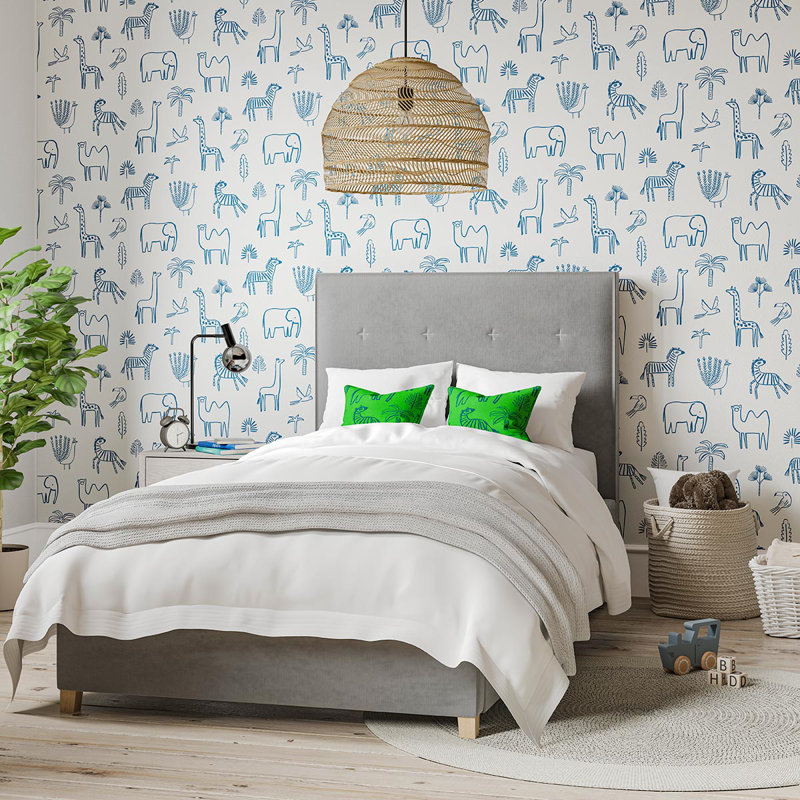 Funky Jungle Wallpaper, Navy