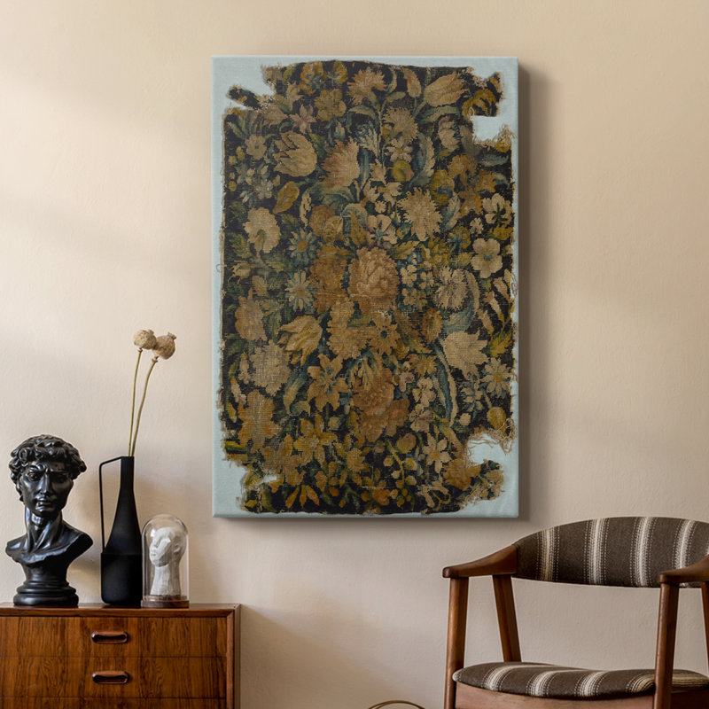 Imprimé floral rétro CCXXVII - galerie Cavas sur mesure, H 18 po x l 12 po