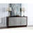 Metallic Silver & Walnut Finish Console Cabinet
