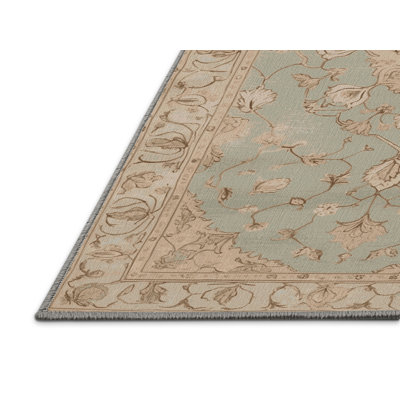 Machine Washable Tabriz Gray Area Rug