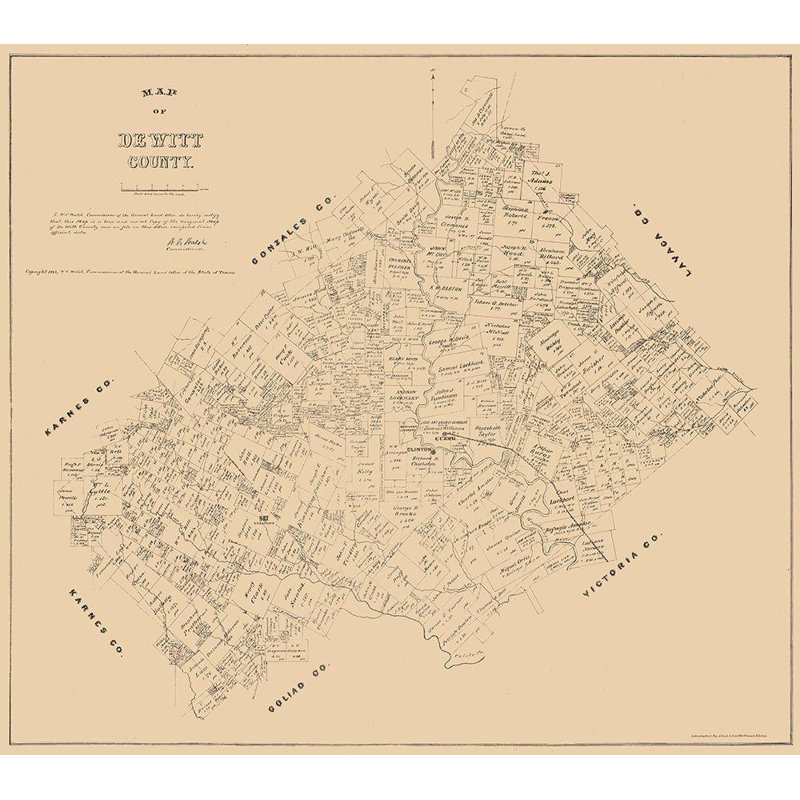 Art sur toile tendue Astoria Grand Walsh Gallery: DeWitt County Texas - Walsh 1881, H 28 po x l 31 po