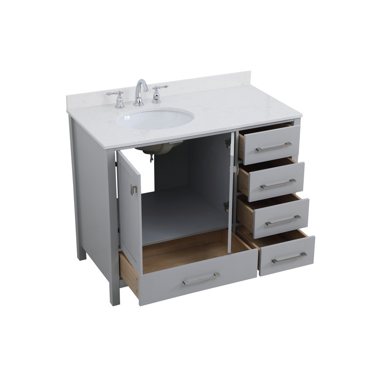 Ensemble de meuble-lavabo simple 42 po Irene, Gris