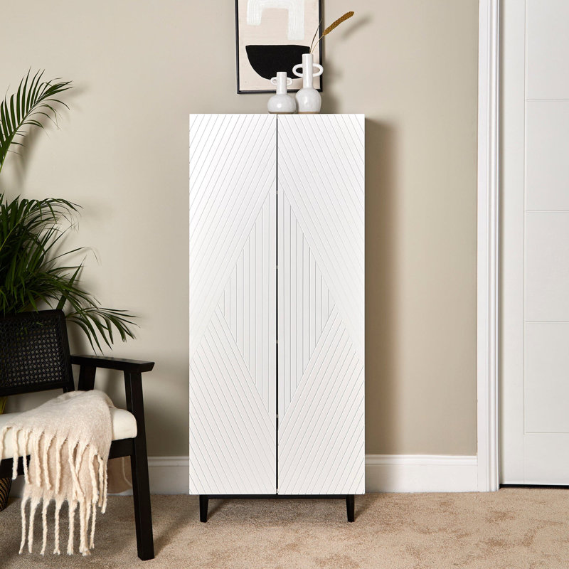 Addae 10 Pair Shoe Storage Cabinet, White