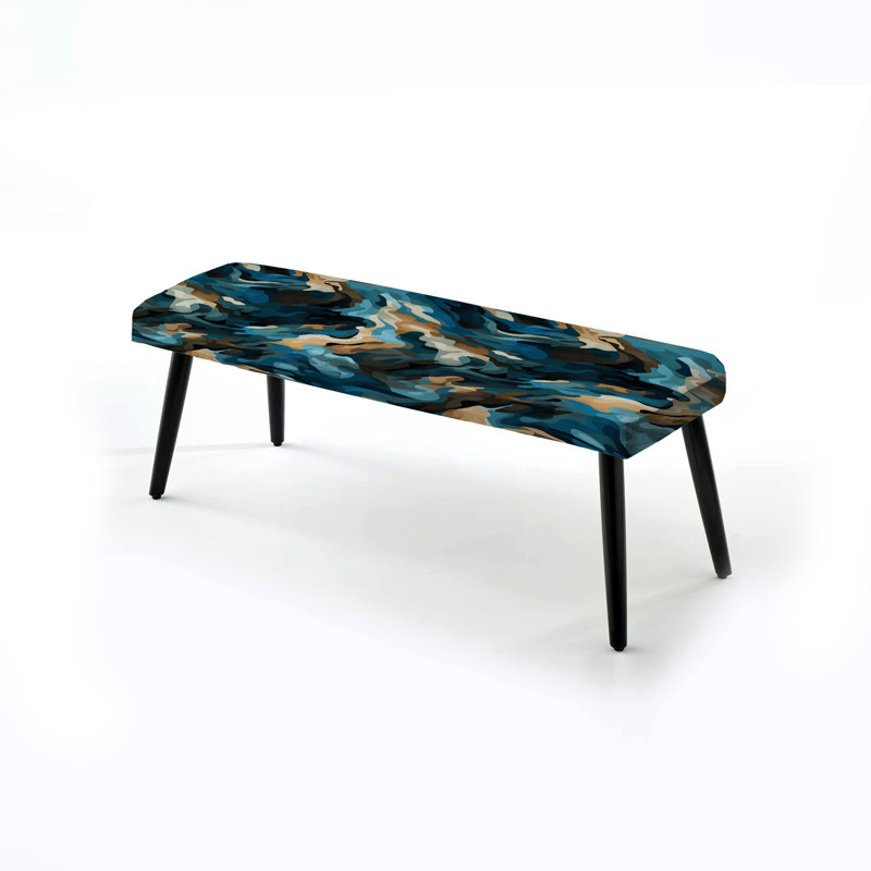 Banc noir rembourré Futuristic Stealth - noir et bleu