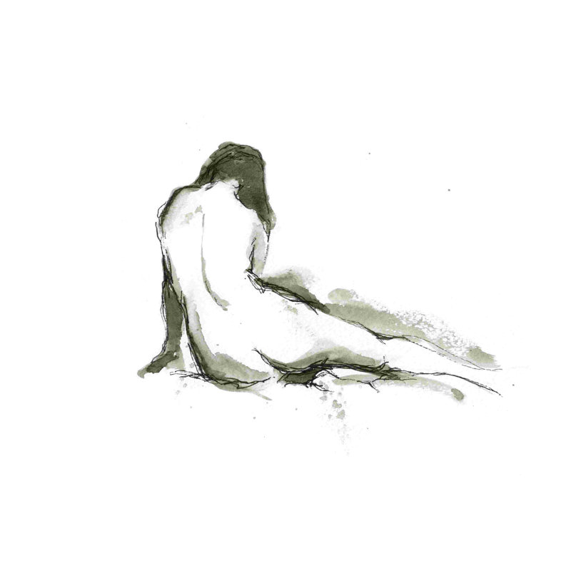 Encre figure étude II, H 32 po x l 48 po