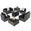 Wicker/Rattan 6 - Person Seating Group with Cushions & 60,000 BTU Fire Pit-1089553484