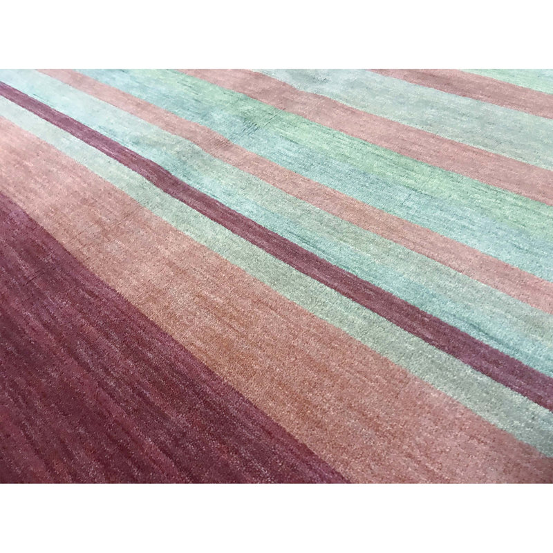 Hand-Knotted High-Quality Green Area Rug