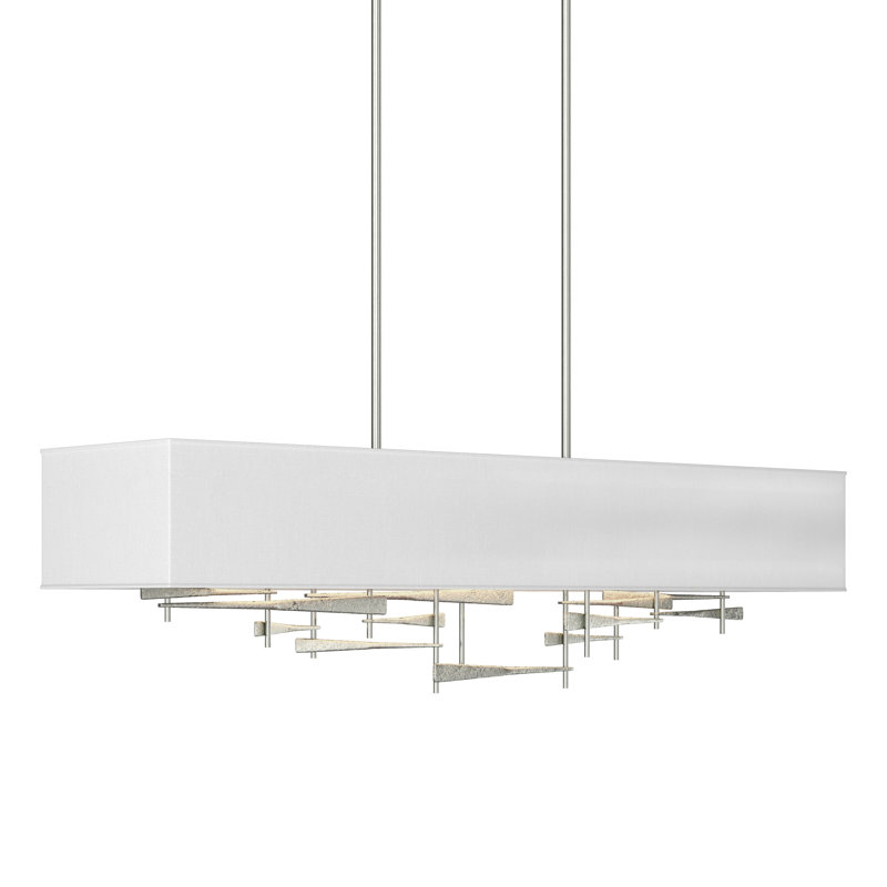 Cavaletti 4 - Light Kitchen Island Rectangle Pendant, Natural Anna, Sterling