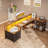 Sholpan LED L-Shaped Desk with Cabinet with Power Outlets-1831091176-1852004190