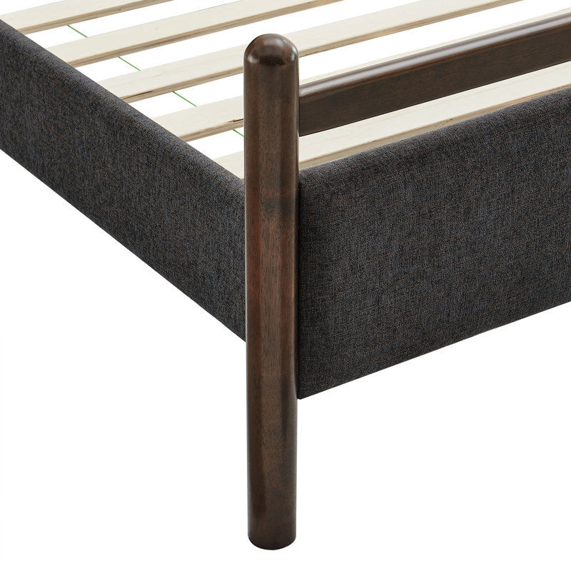 Ginny Full Size Platform Bed Frame In Wenge Heathered Dark Gray, Full, Wenge Heathered Dark Gray