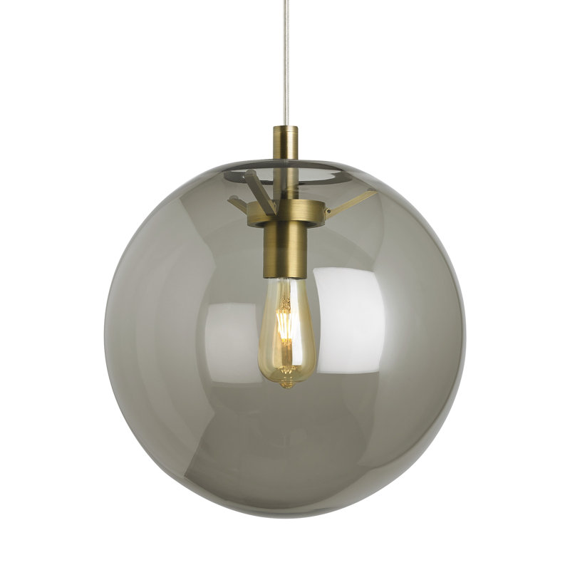 Palona 1 - Light LED Pendant, No, Aged Brass, Smoke