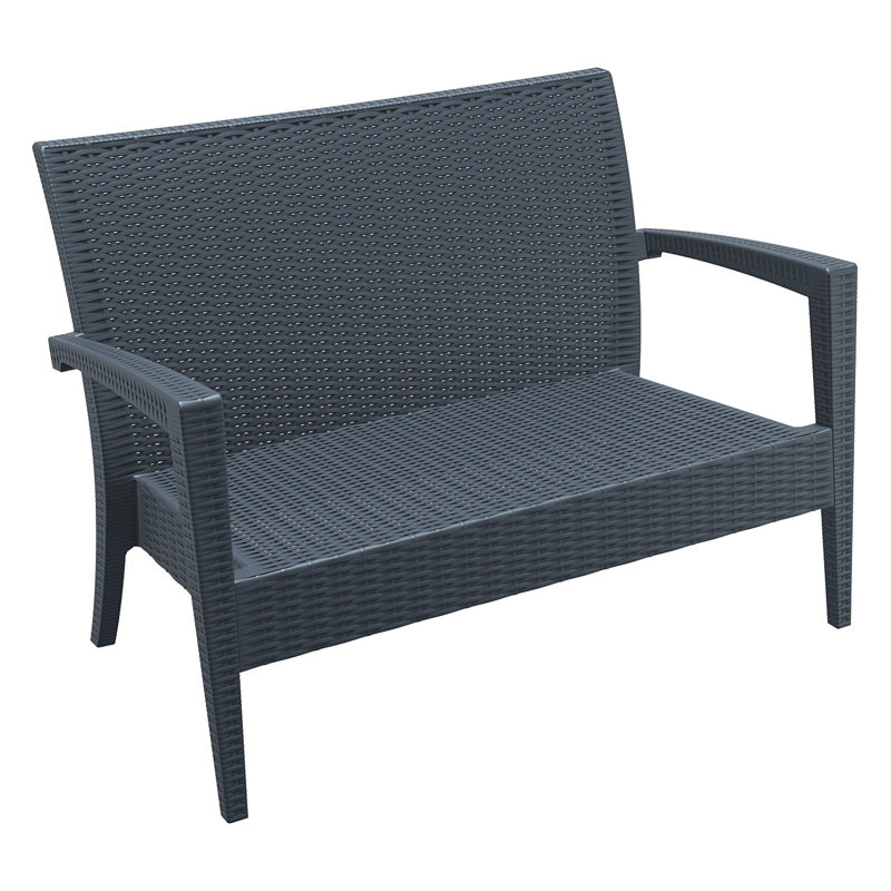 Schroder 50'' Wide Loveseat with Sunbrella® Cushions, Dark Gray