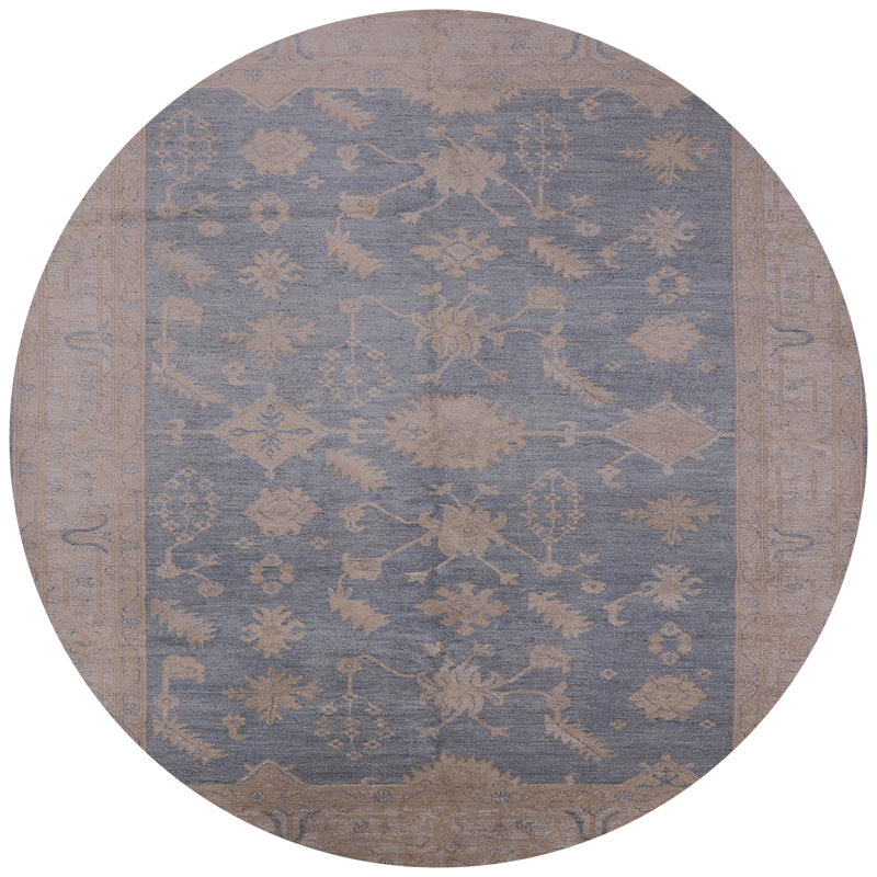 Tapis oriental bleu, Rond 8 pi