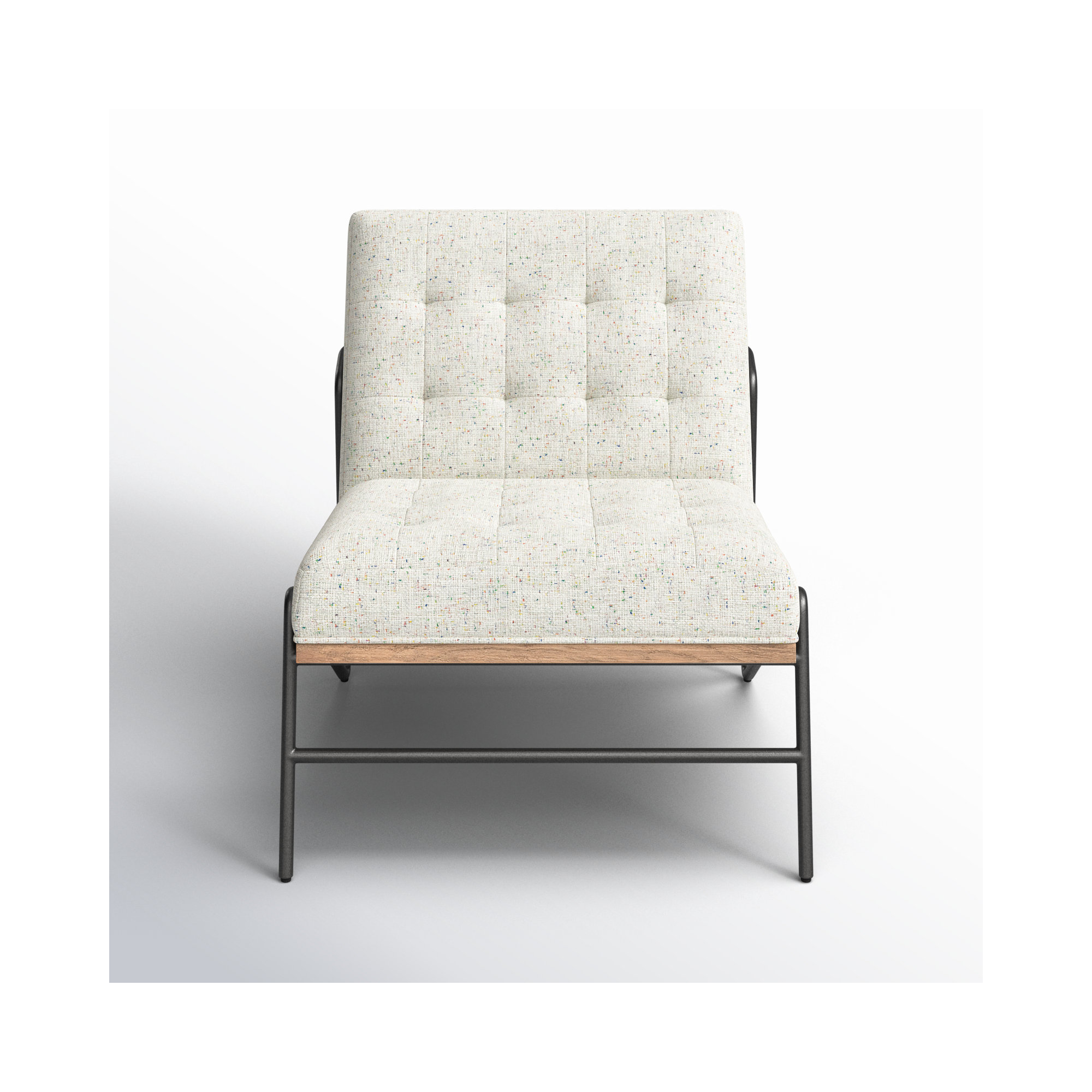 Wharton Upholstered Accent Chair, White, Brown