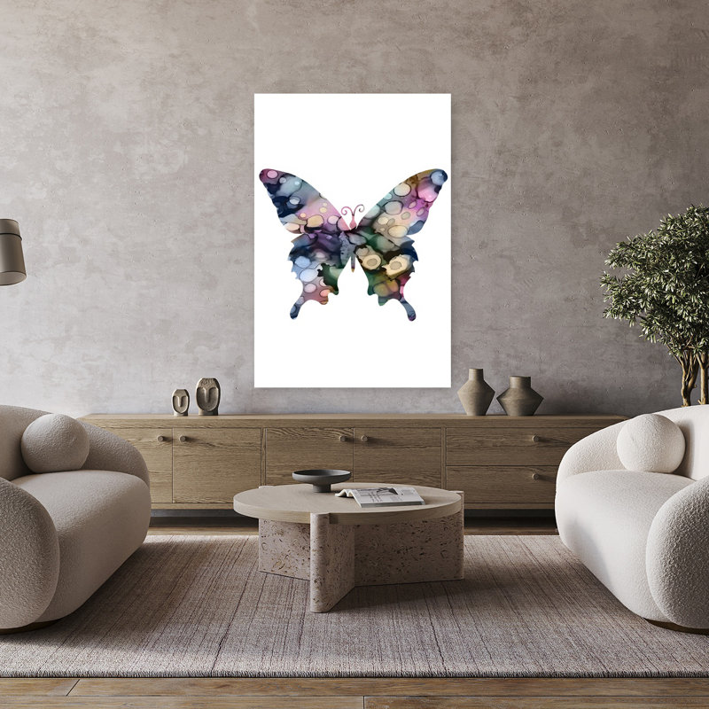 Art mural contemporain abstrait Butterfly II, 48" H x 32" W