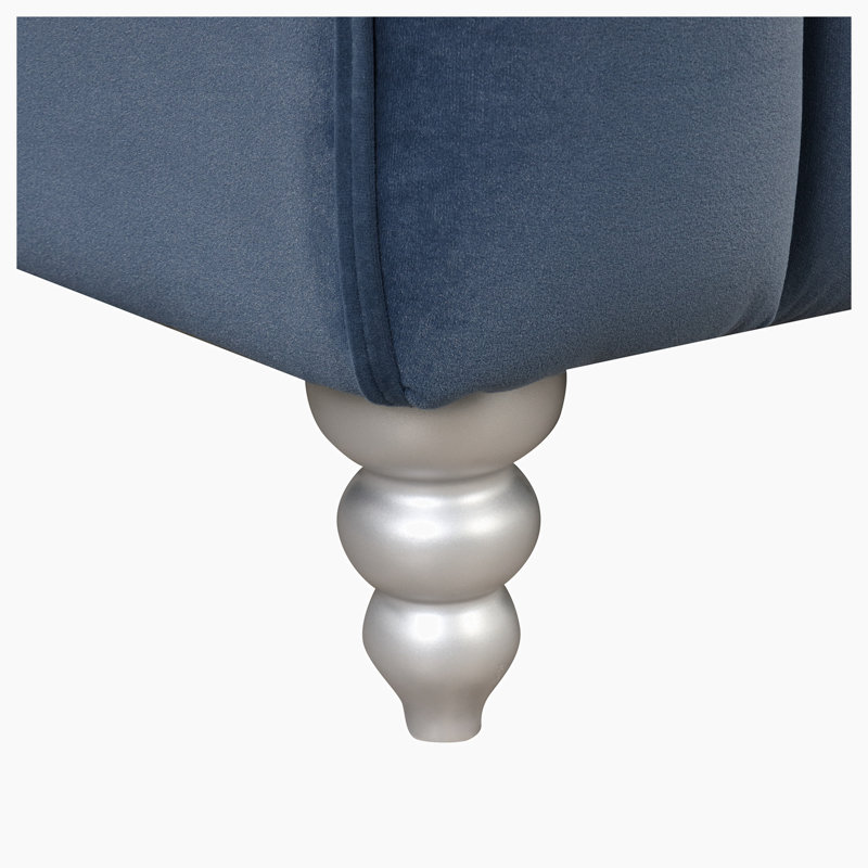 Canapé rembourré 89 po Goosby, Polyester bleu