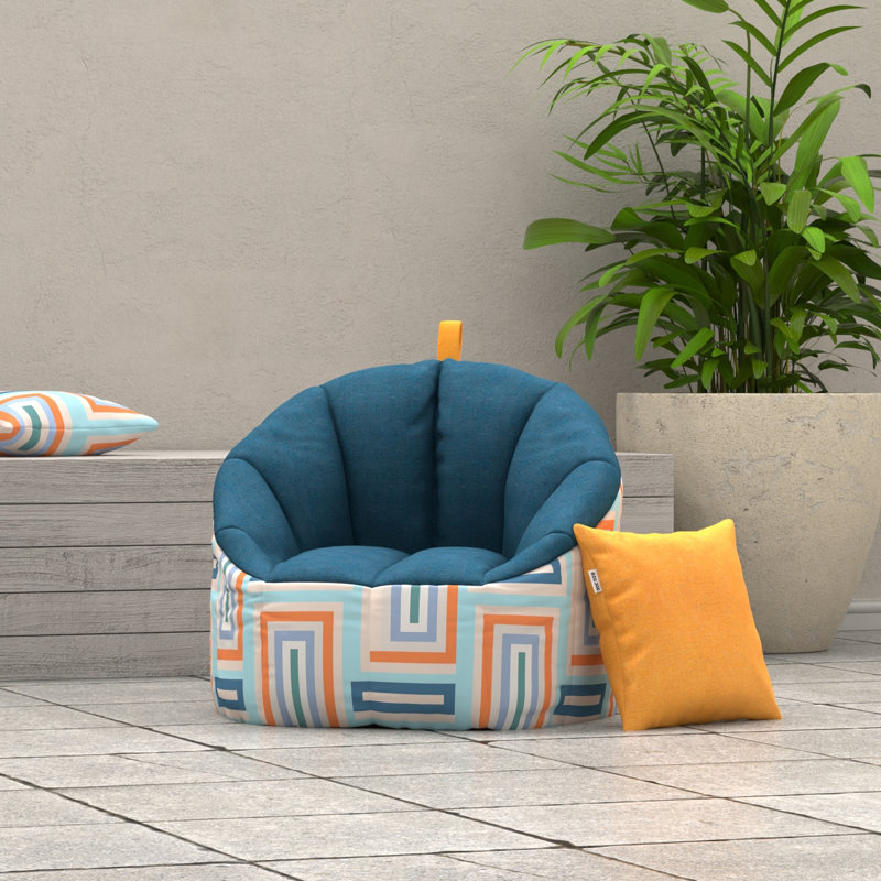 Big Joe Milano Outdoor Bean Bag Chair, Lakeshore / Aqua Glass Block
