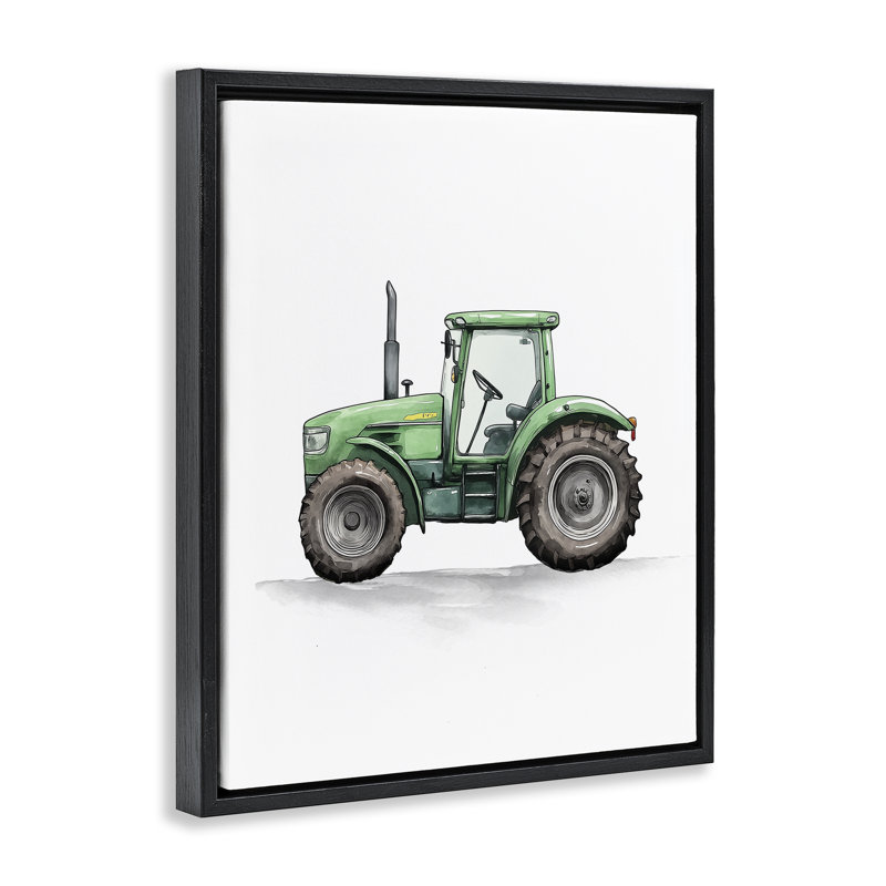 Art mural sur toile flottant "Tracteurs en état de marche" par Christine Simpson, H 31 po x l 25 po