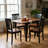 Black Cherry Rubber Wood Rectangular 3 Piece Dining Set With 2 Chairs Drop Leaf
