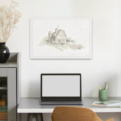 Farm Friends XV Barn Neutral - Architecture Barns Barnyards Brown Art