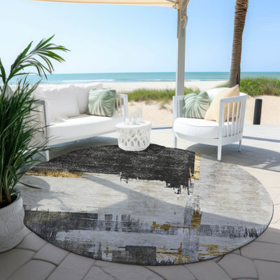 Kaylani Washable Abstract Indoor / Outdoor Rug