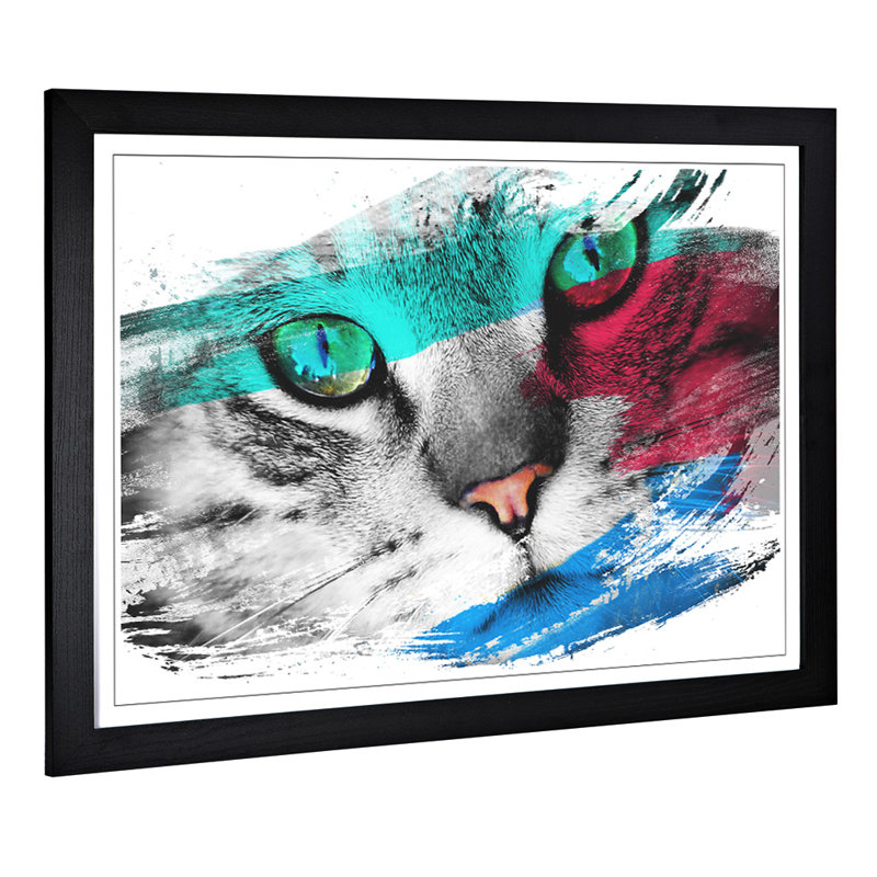 Green-Eyed Cat Framed Art - Framed Print